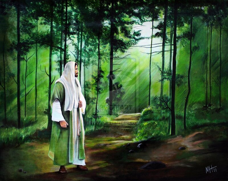 Jesus in Forest