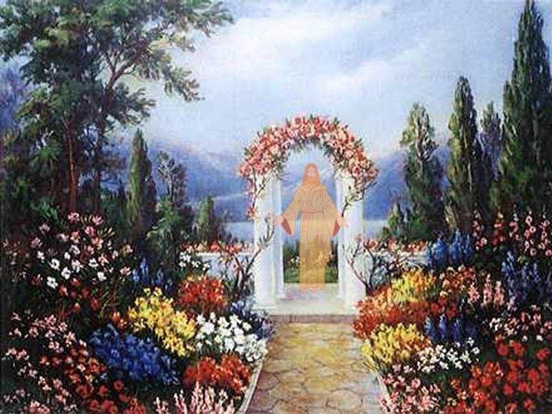 Jesus in Garden Arch