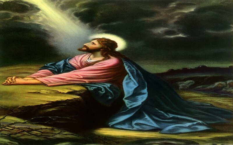 Jesus in Gethsemane prayer