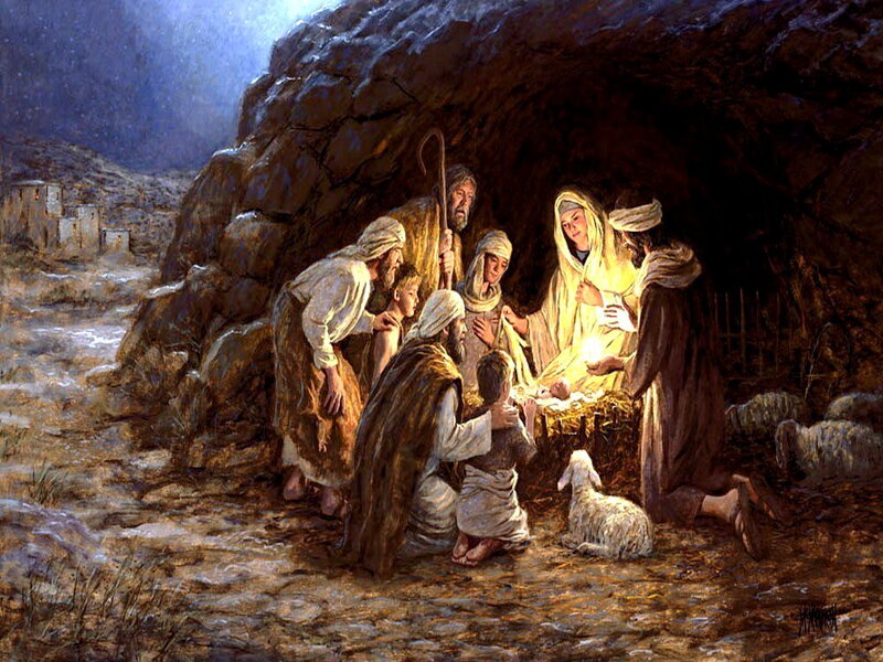 Jesus in Manger — Brown, Serene