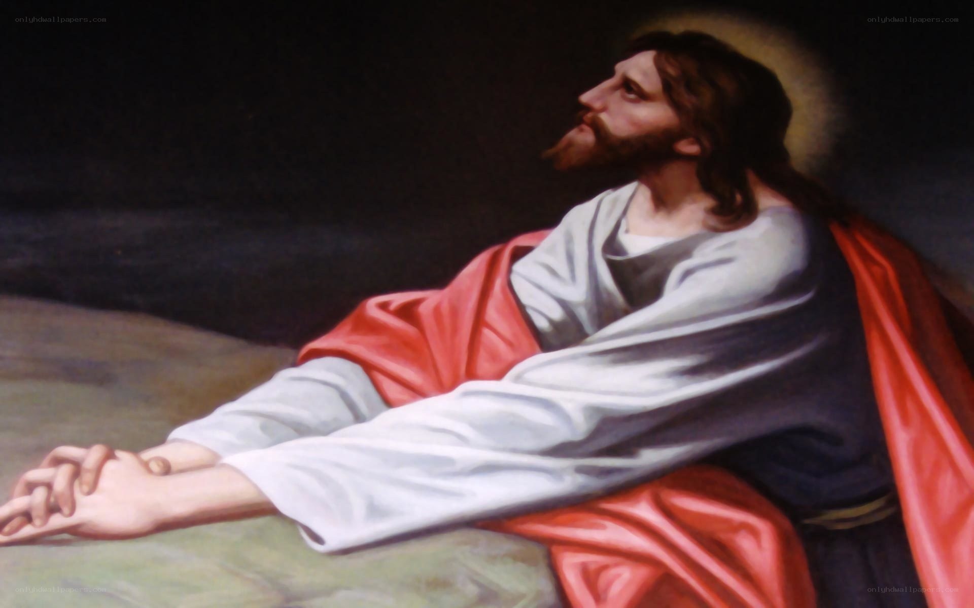 Jesus in prayer on the cross