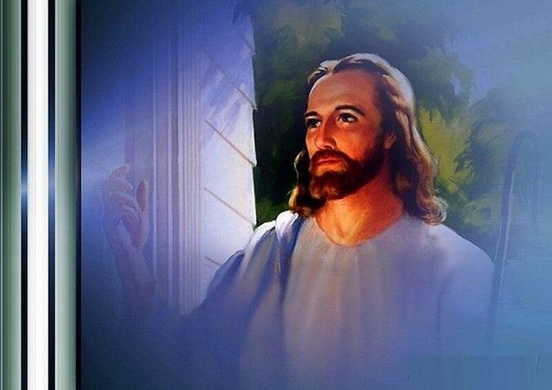 Jesus Knocking on Door — Blue