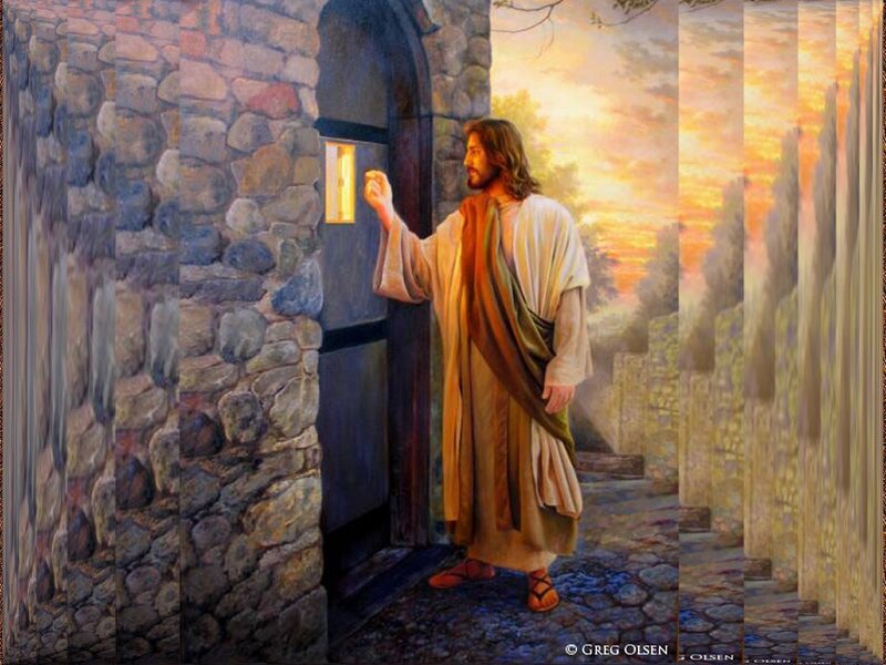 Jesus Knocking on Door — Brown