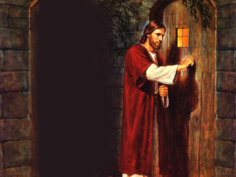Jesus Knocking on Door — Red, Dramatic