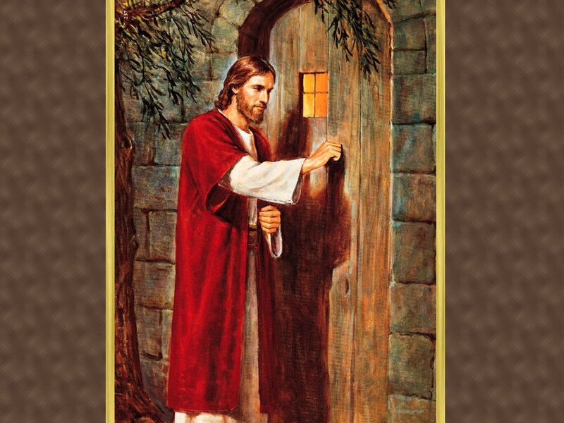 Jesus Knocking on Door — Red