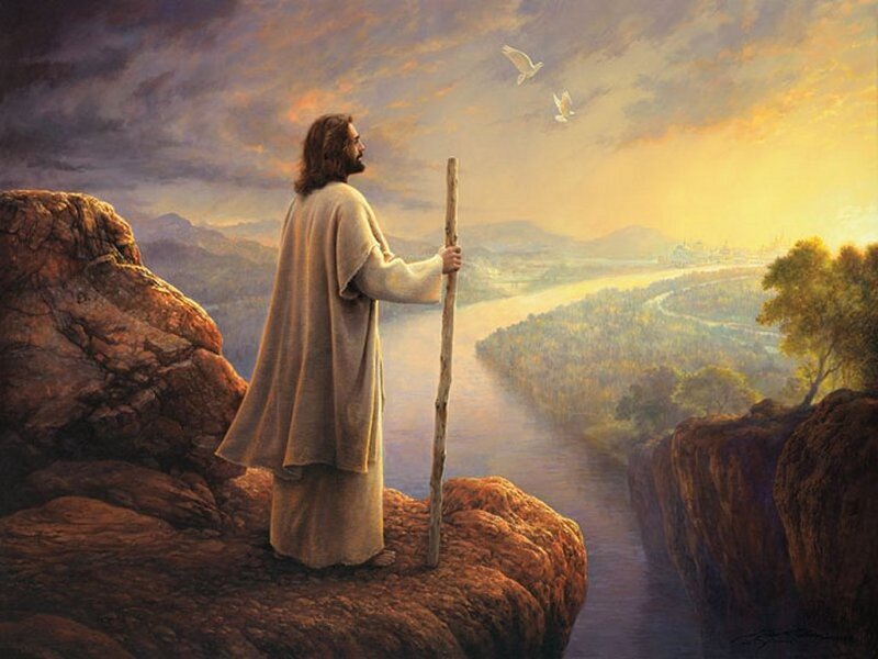 Jesus on a Cliff — Brown
