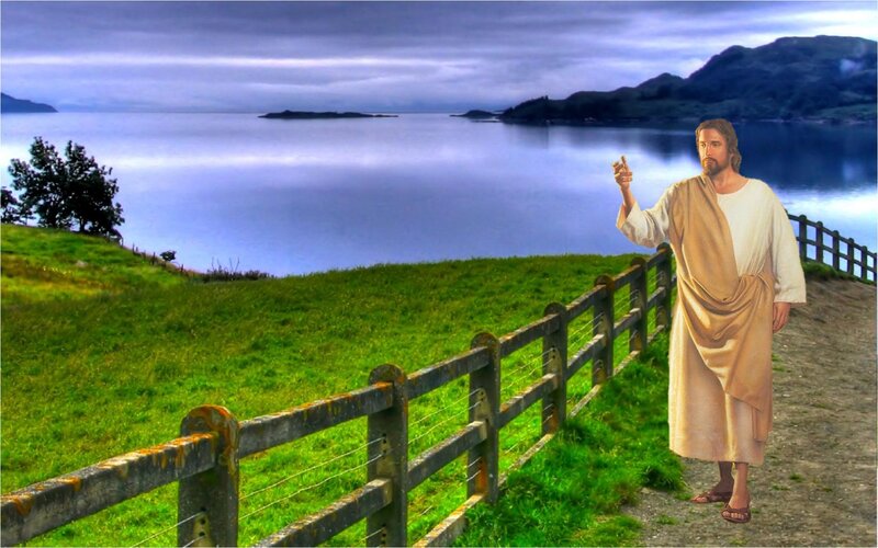 Jesus on a Path — Green
