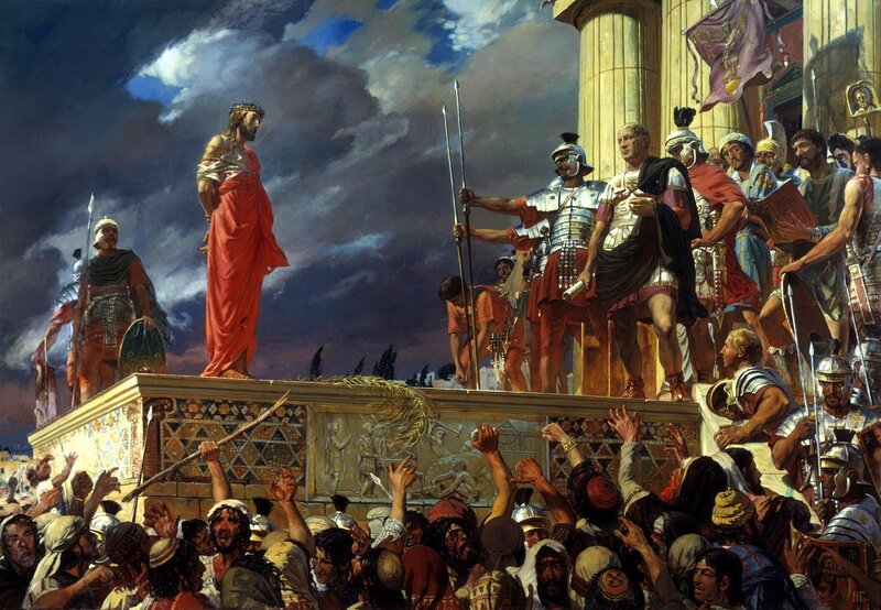 Jesus on a Platform — Blue
