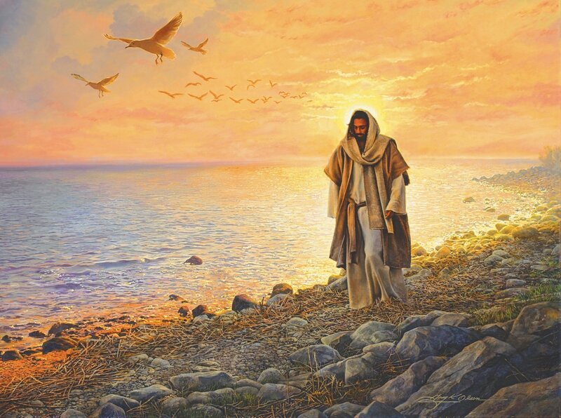 Jesus on a Rocky Shore