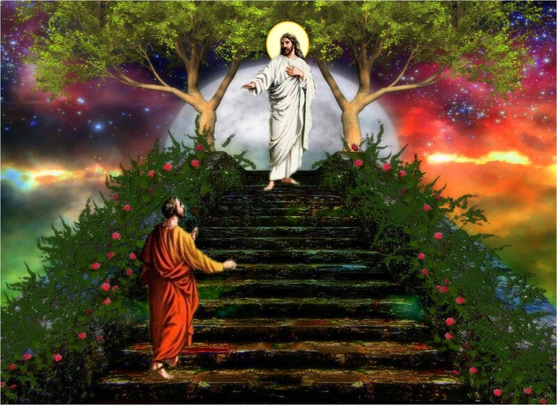 Jesus on a Staircase