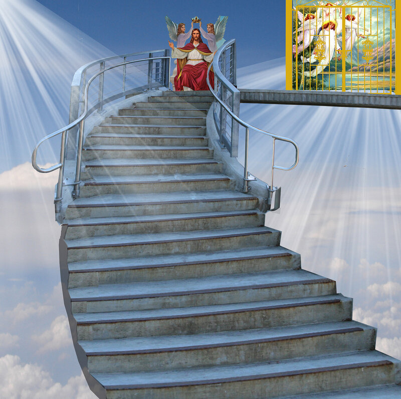 Jesus on Stairs