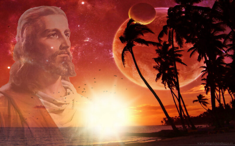 Jesus on Tropical Beach