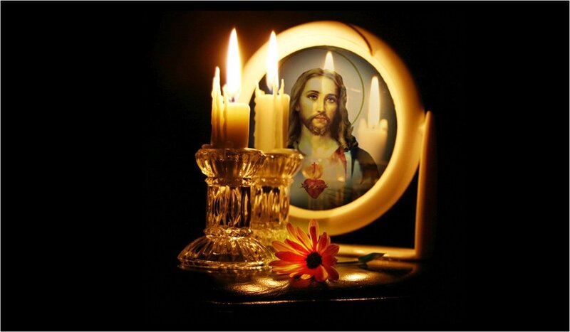 Jesus Portrait with Candles
