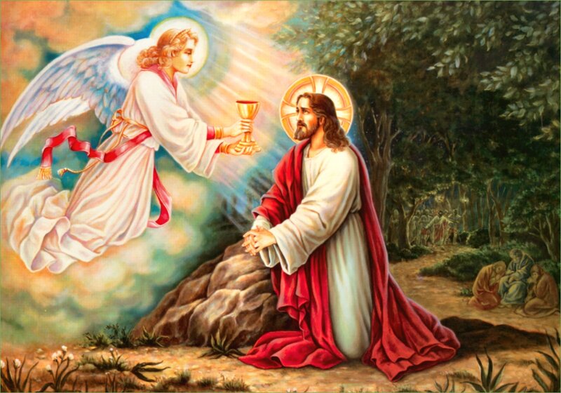 Jesus Praying in Garden — Red