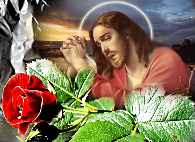 Jesus Praying with Rose