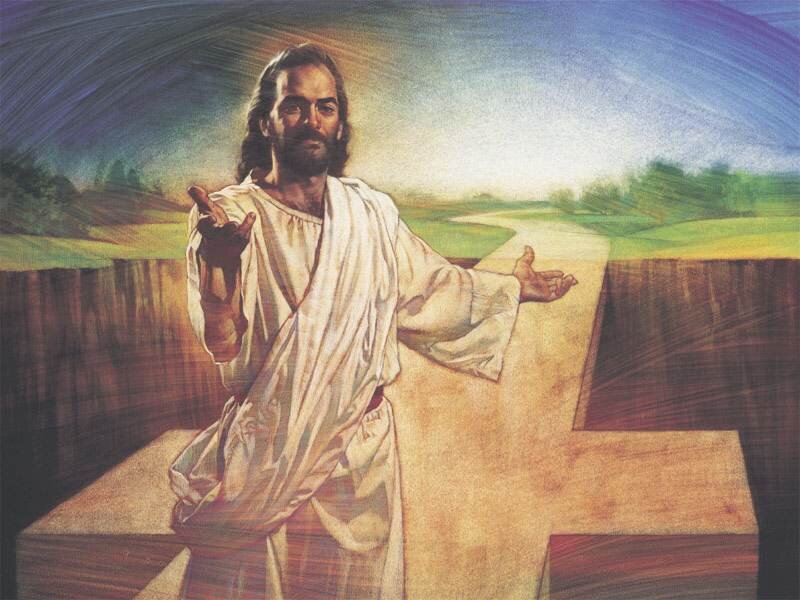 Jesus rising from the tomb
