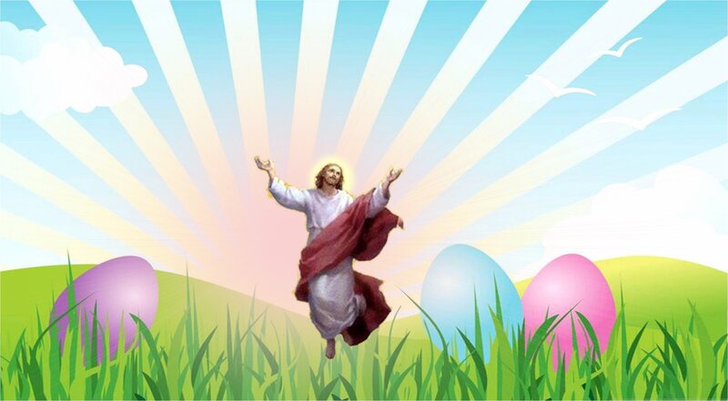 Jesus Rising from Tomb — Green