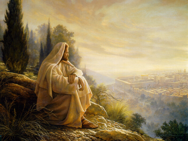 Jesus Sitting on a Hill — Yellow