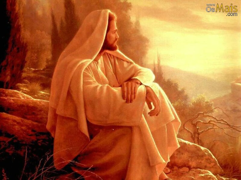 Jesus Sitting on a Rock — Gold