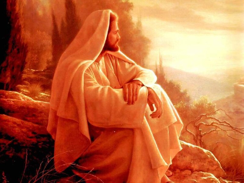Jesus Sitting on a Rock