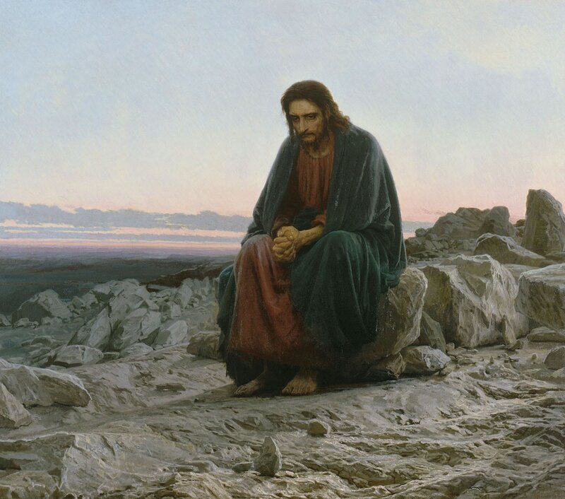 Jesus Sitting on Rock