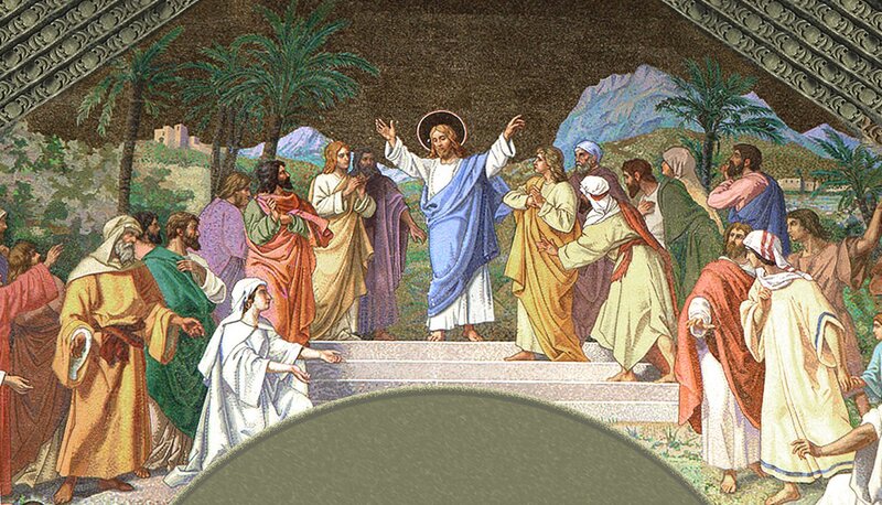 Jesus Teaching Disciples — Blue