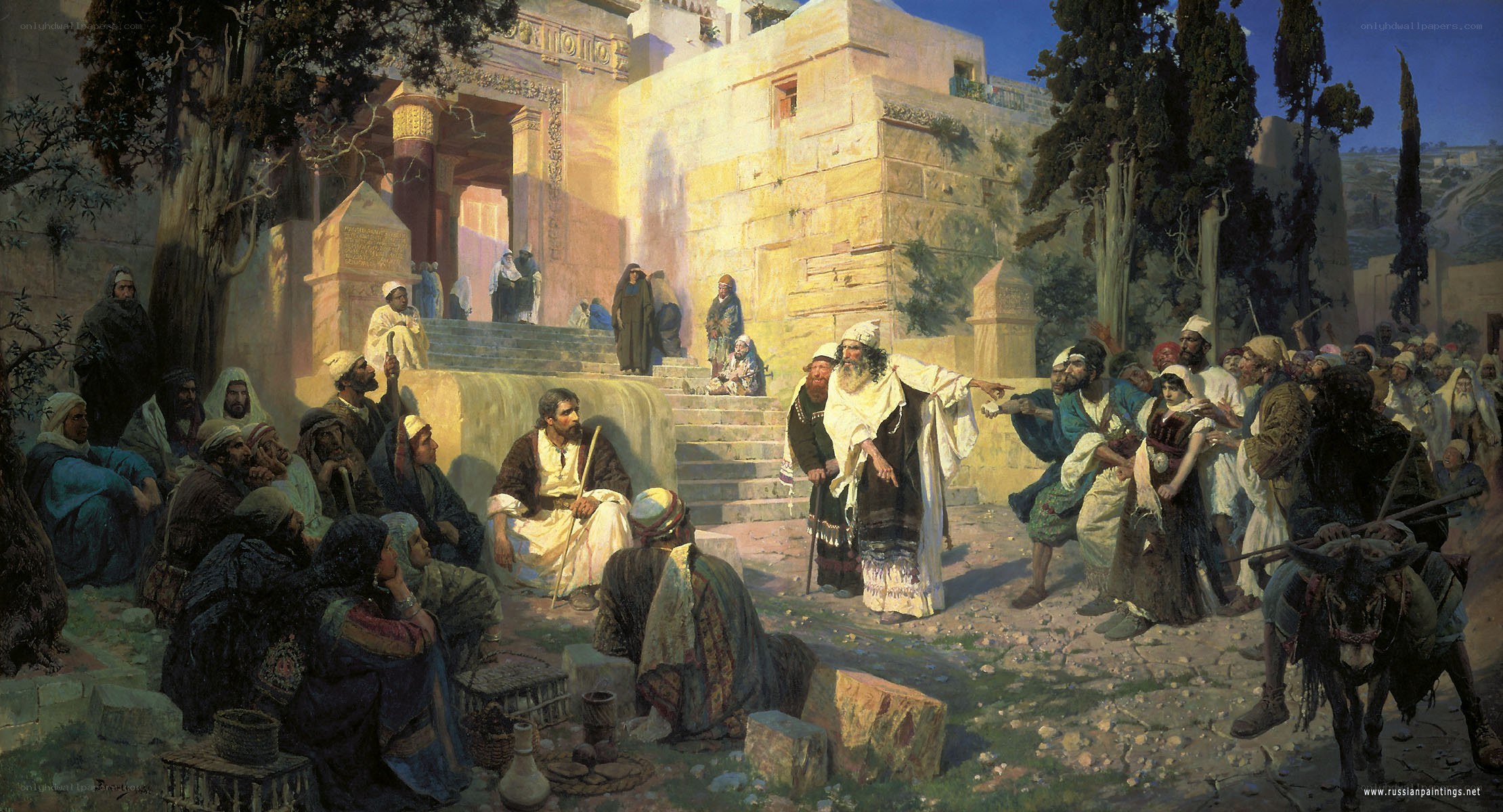Jesus teaching in Jerusalem