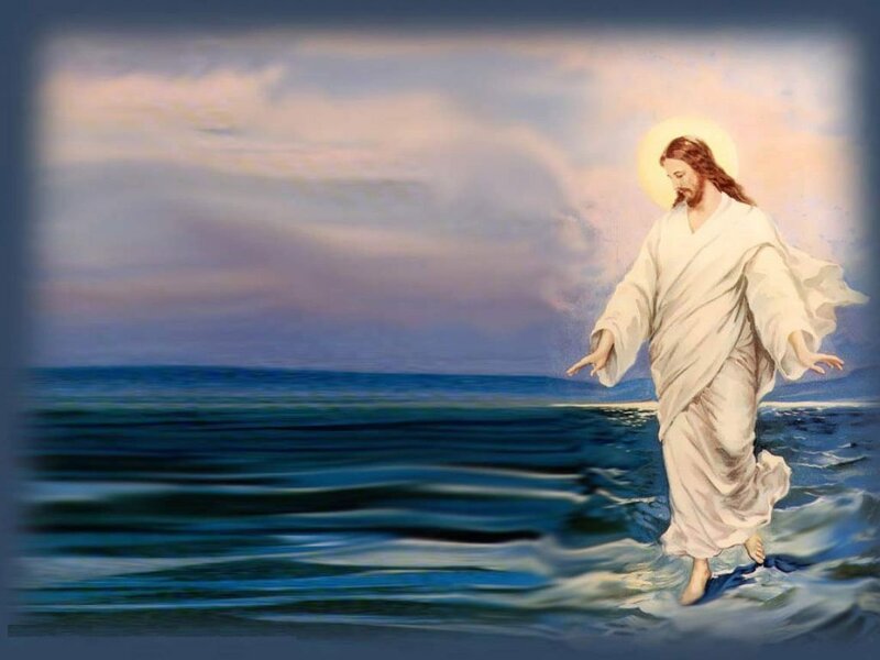 Jesus Walking on Water — Blue