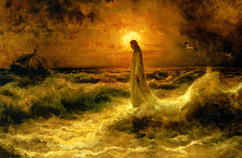Jesus Walking on Water — Yellow