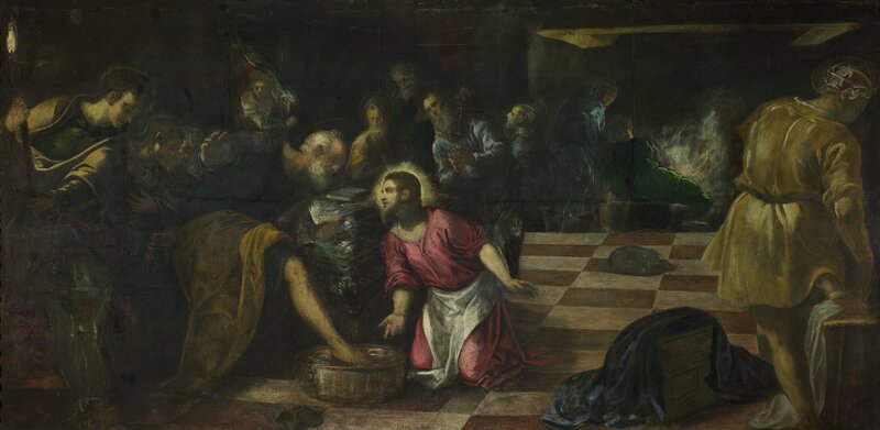 Jesus washing disciples' feet