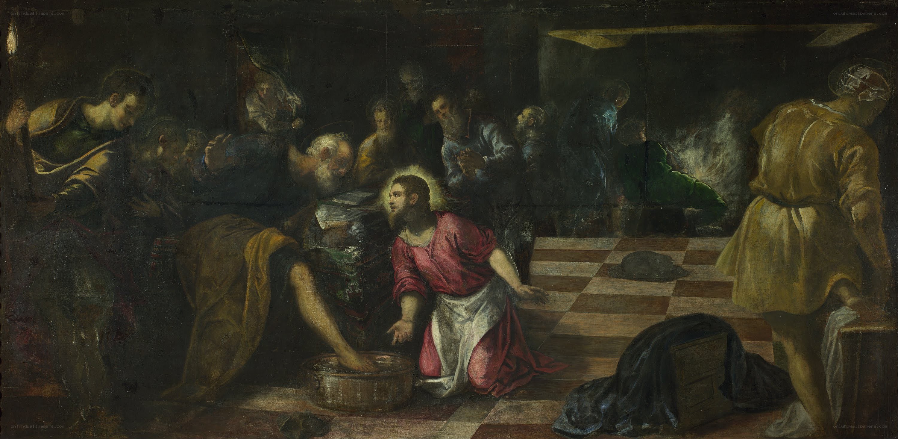 Jesus washing disciples' feet
