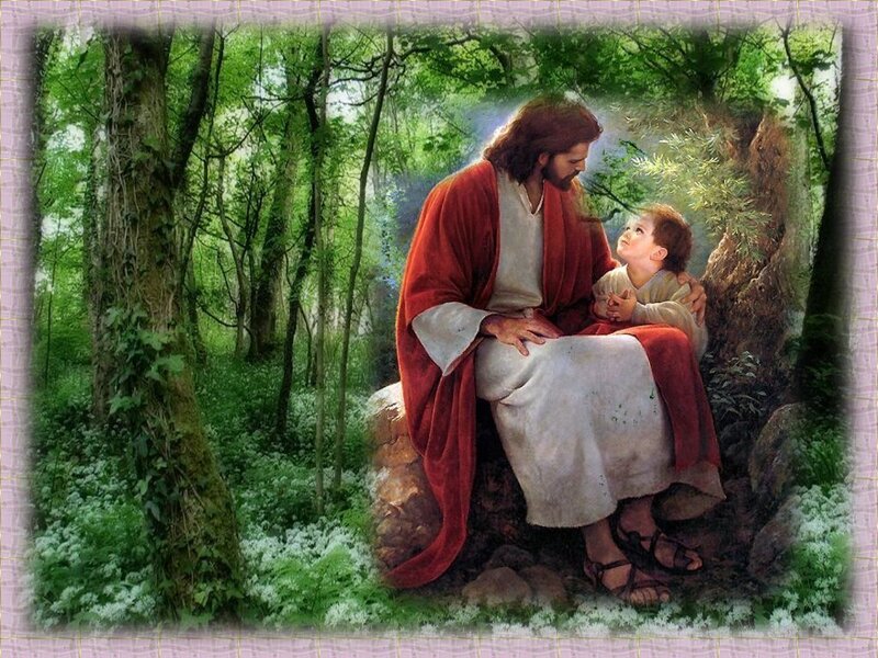 Jesus with a Child — Green
