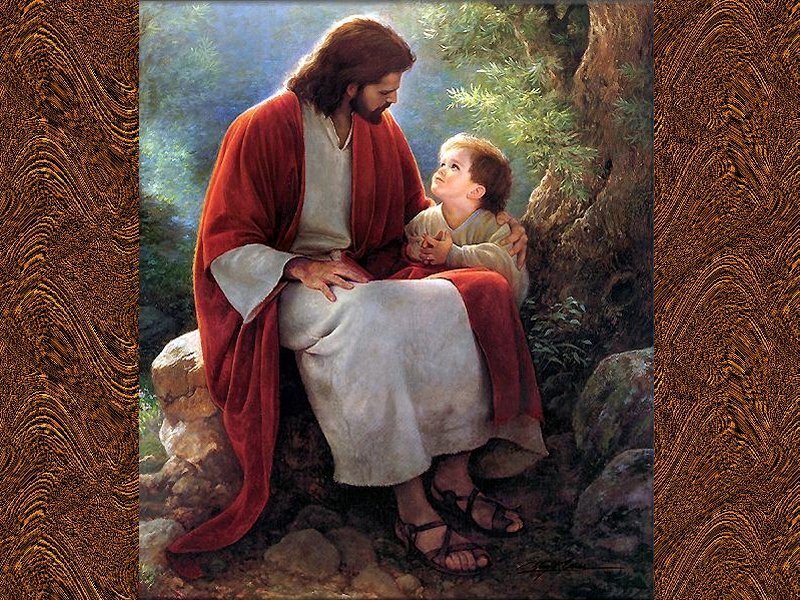 Jesus with a Child — Red