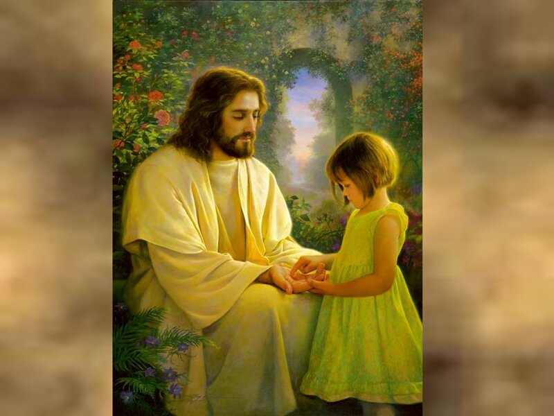 Jesus with a Child — Yellow