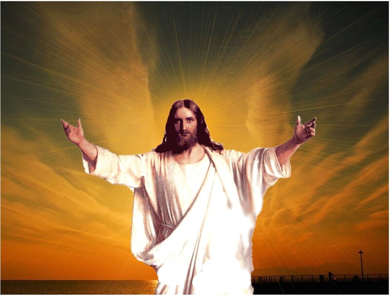 Jesus with Arms Outstretched — Yellow