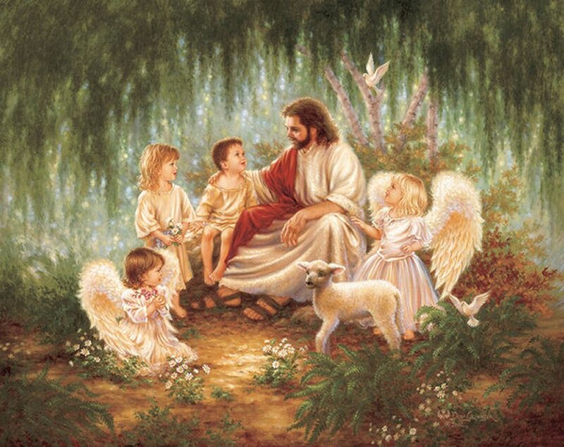 Jesus with Children and Lamb