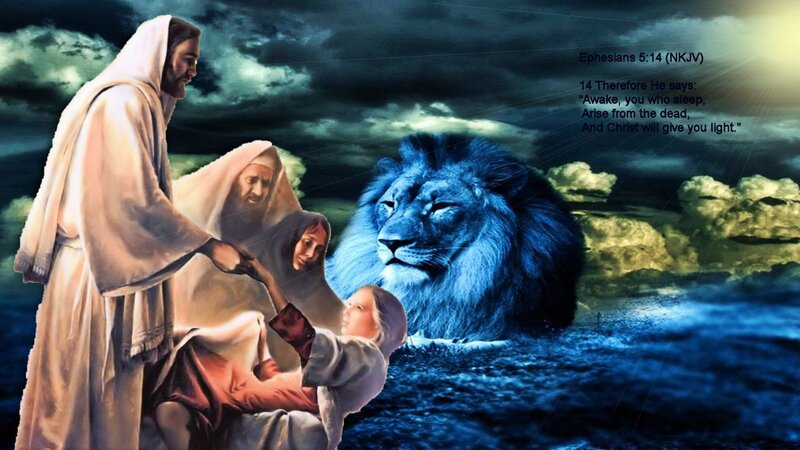 Jesus with Children — Blue, Dramatic
