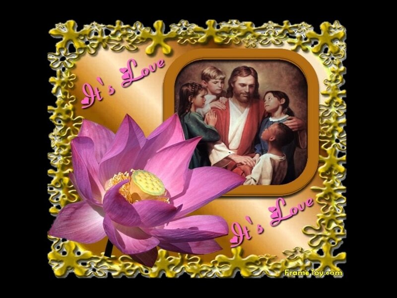 Jesus with Children — Purple