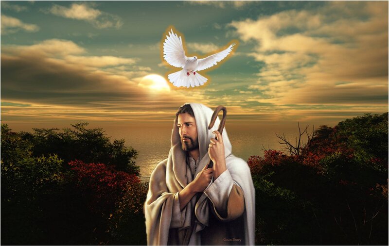 Jesus with Dove and Staff