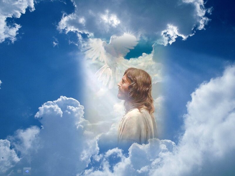 Jesus with Dove — Blue