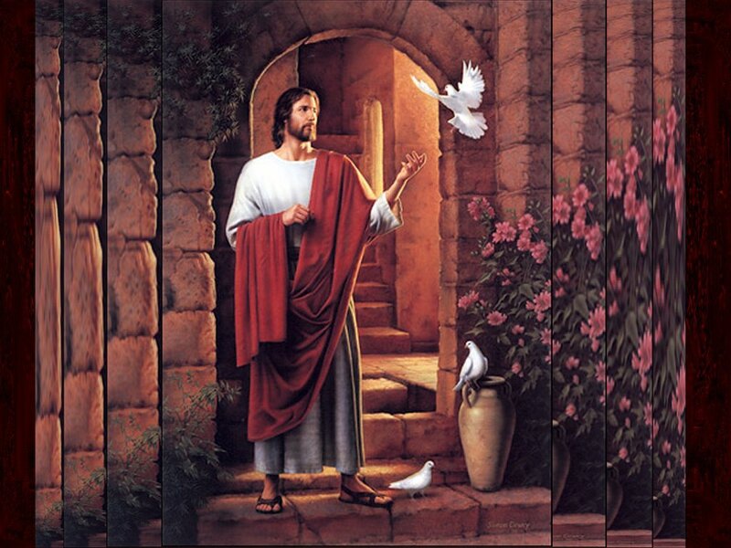 Jesus with Doves