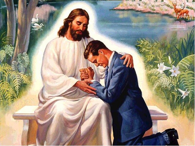 Jesus with Kneeling Man