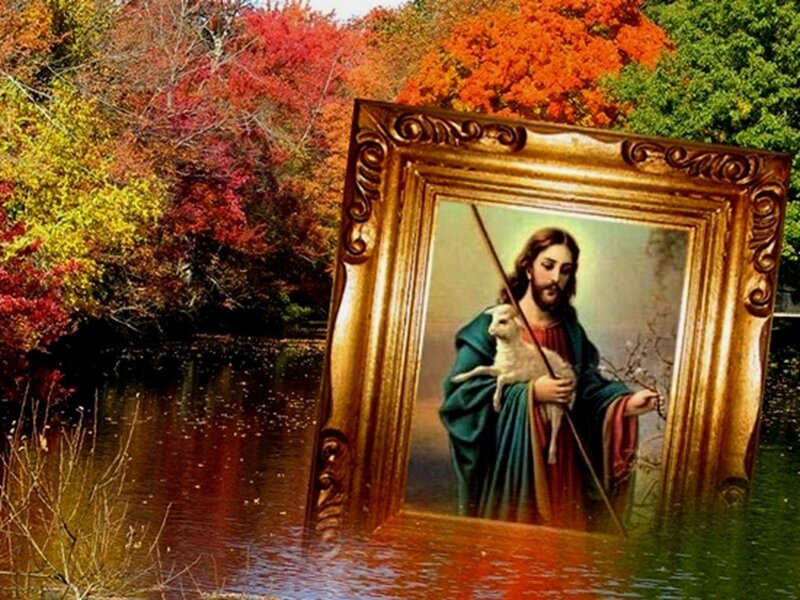 Jesus with Lamb Painting
