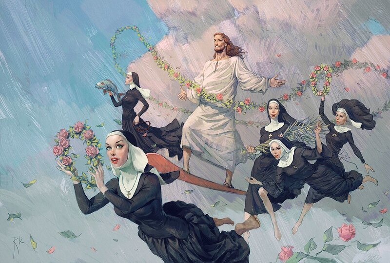 Jesus with Nuns