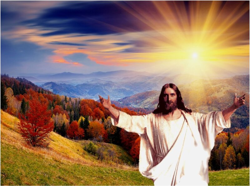 Jesus with Outstretched Arms — Yellow