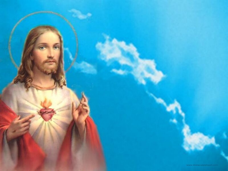 Jesus with Sacred Heart — Blue