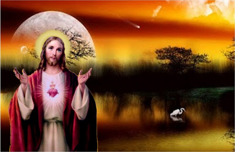 Jesus with Sacred Heart — Orange