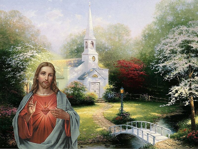Jesus with Sacred Heart — White, Serene