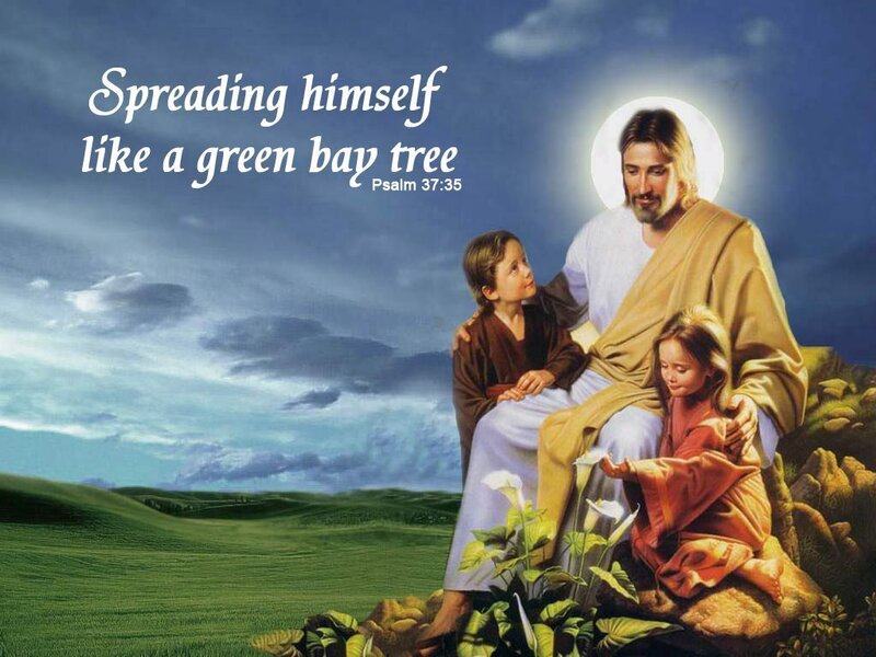 Jesus with Two Children — Blue