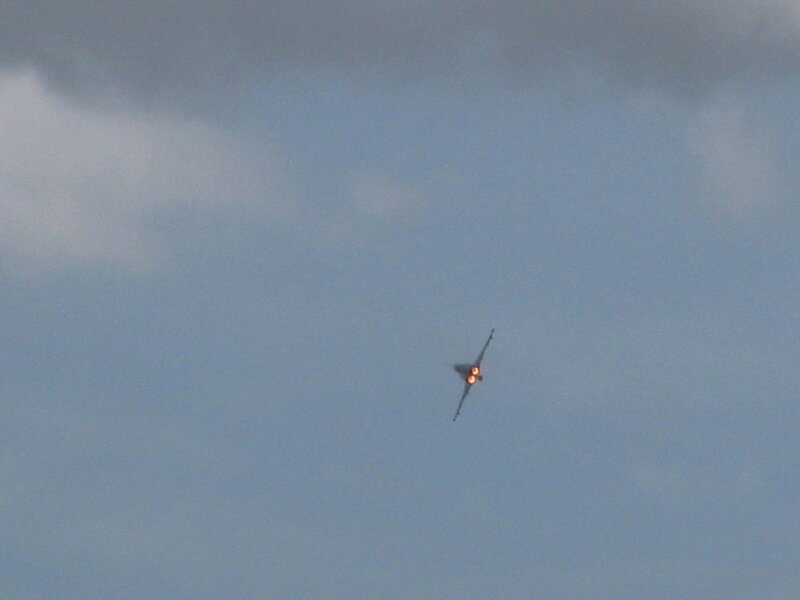 Jet Aircraft in Flight — Blue, Dramatic